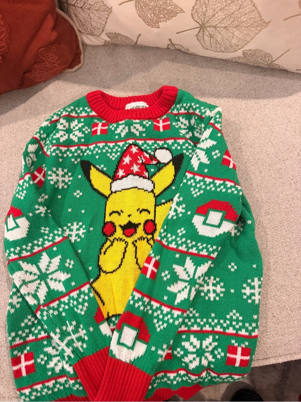 Marvel Green Red Yellow Pikachu Holiday Sweater
